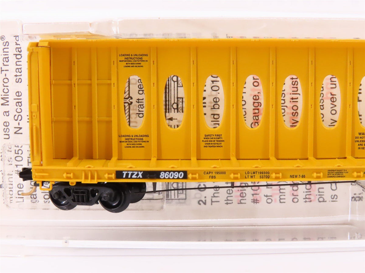 N Micro-Trains MTL 53020 TTZX Trailer Train 60&#39;8&quot; Centerbeam Flat Car #86090