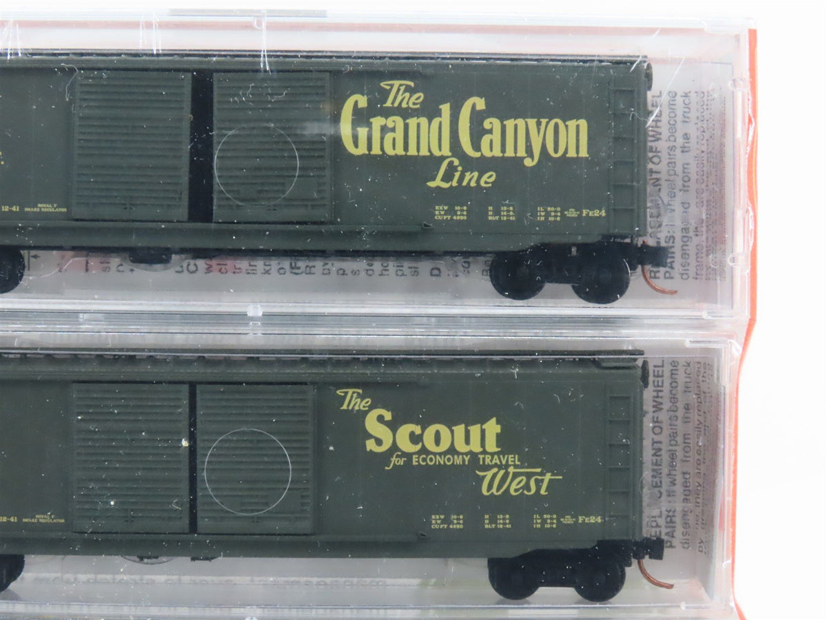 N Scale Micro-Trains MTL 34262 ATSF Map &amp; Slogan Series Box Car 5-Pack Sealed