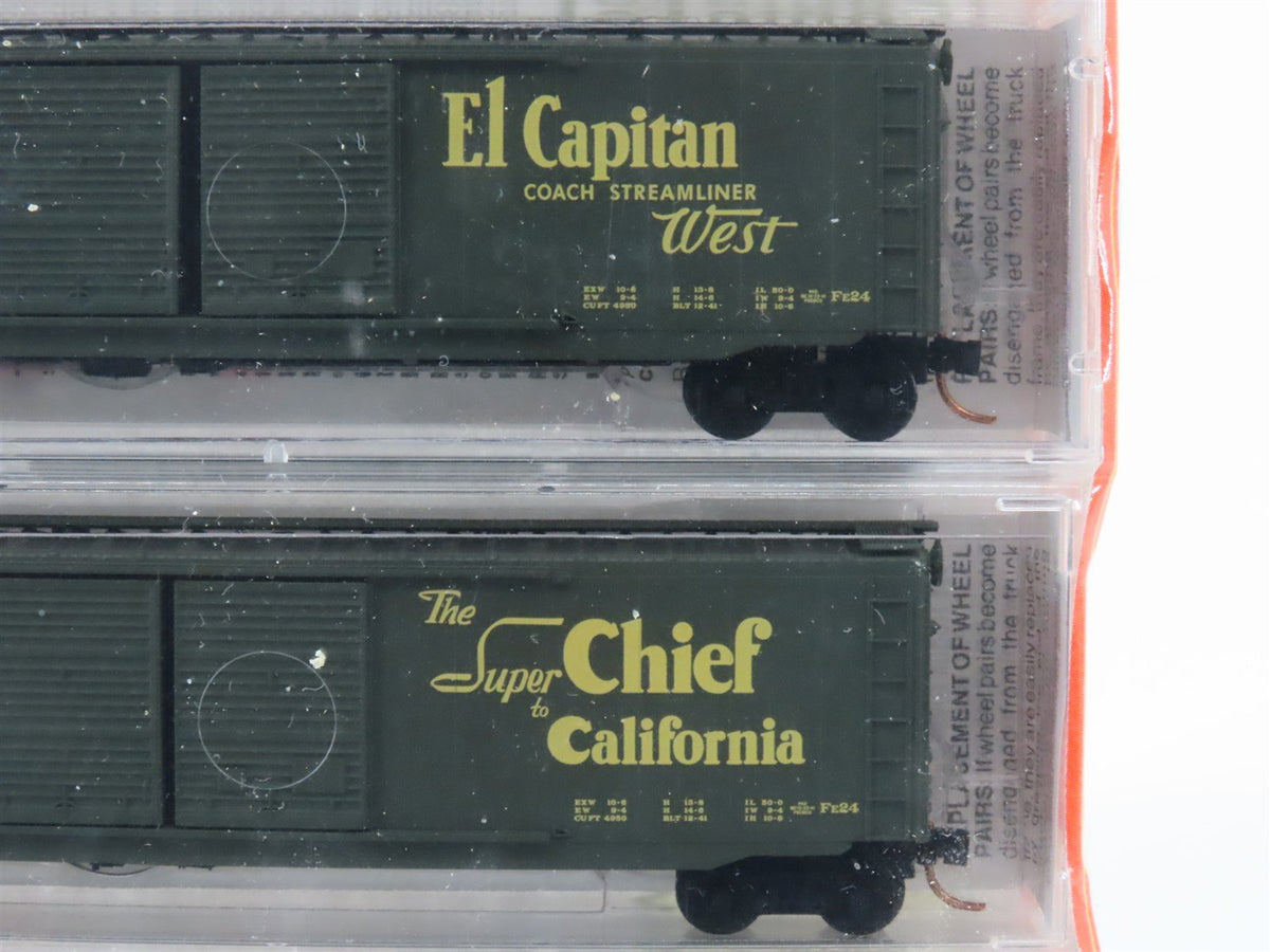 N Scale Micro-Trains MTL 34262 ATSF Map &amp; Slogan Series Box Car 5-Pack Sealed