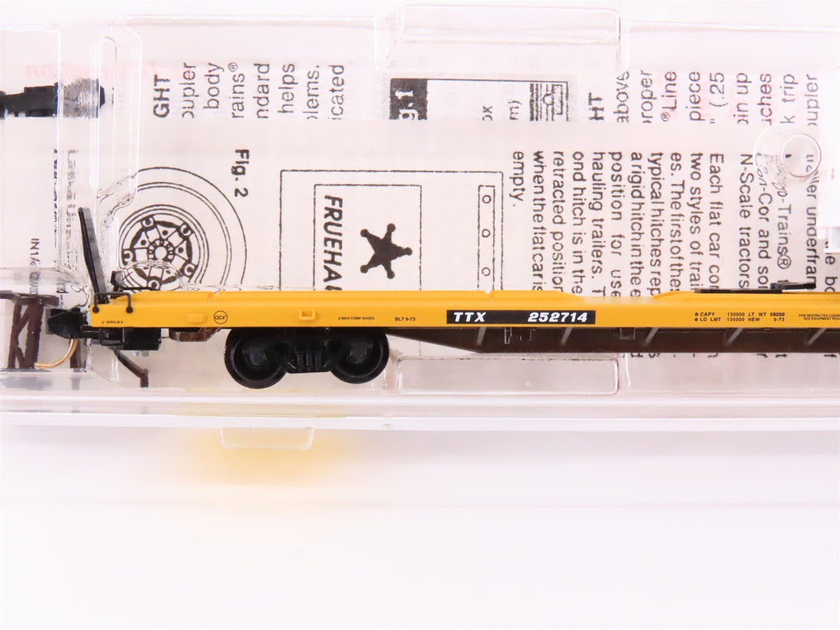 N Micro-Trains MTL 71524-1 TTX 89&#39; TOFC Flat Car 252714 w/45&#39; Rio Grande Trailer