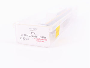 N Micro-Trains MTL 71524-1 TTX 89' TOFC Flat Car 252714 w/45' Rio Grande Trailer