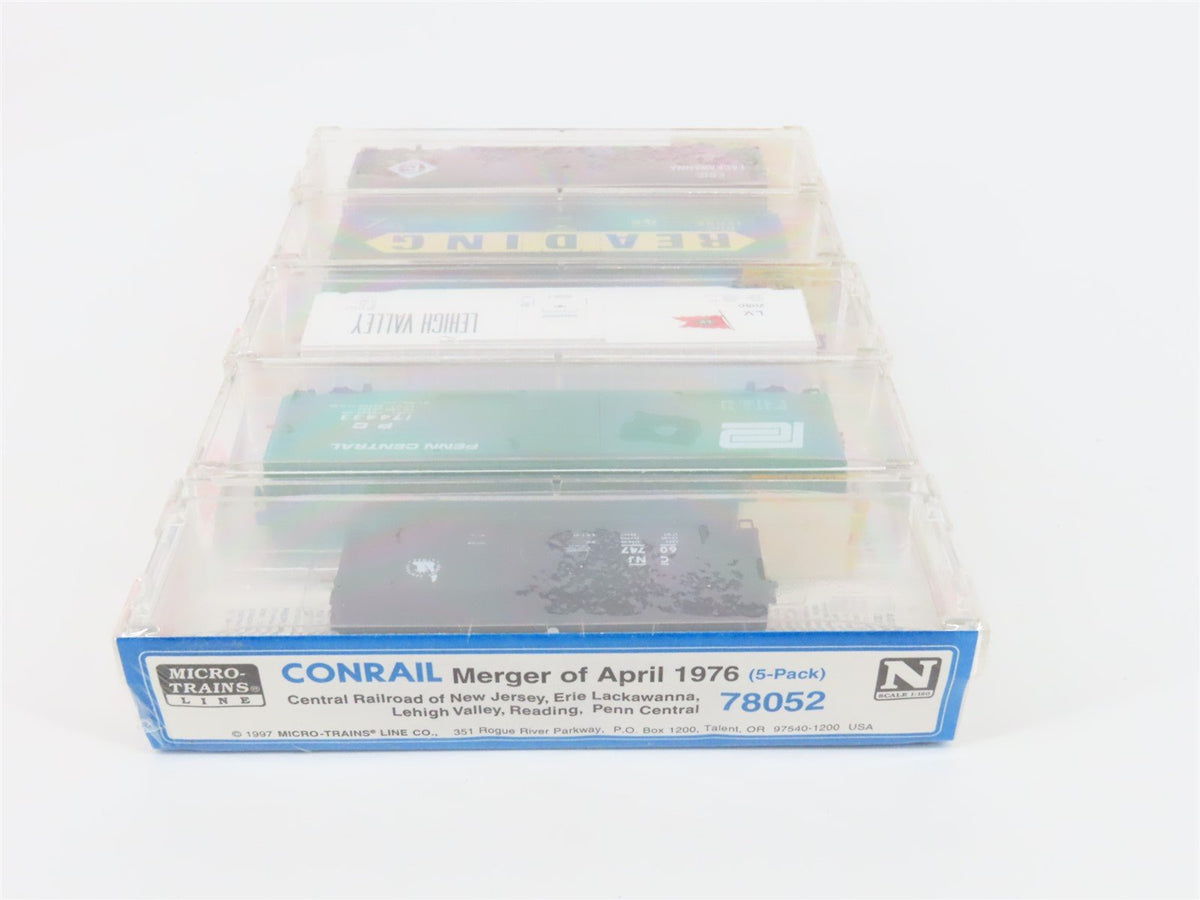 N Scale Micro-Trains MTL 78052 Conrail Merger Hopper &amp; Box Cars 5-Pack Sealed