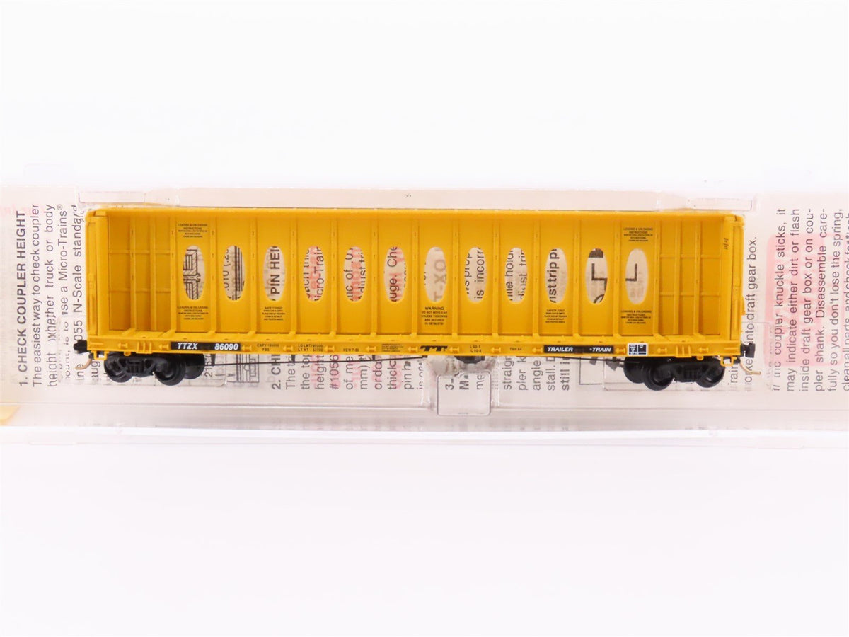 N Micro-Trains MTL 53020 TTZX Trailer Train 60&#39;8&quot; Centerbeam Flat Car #86090