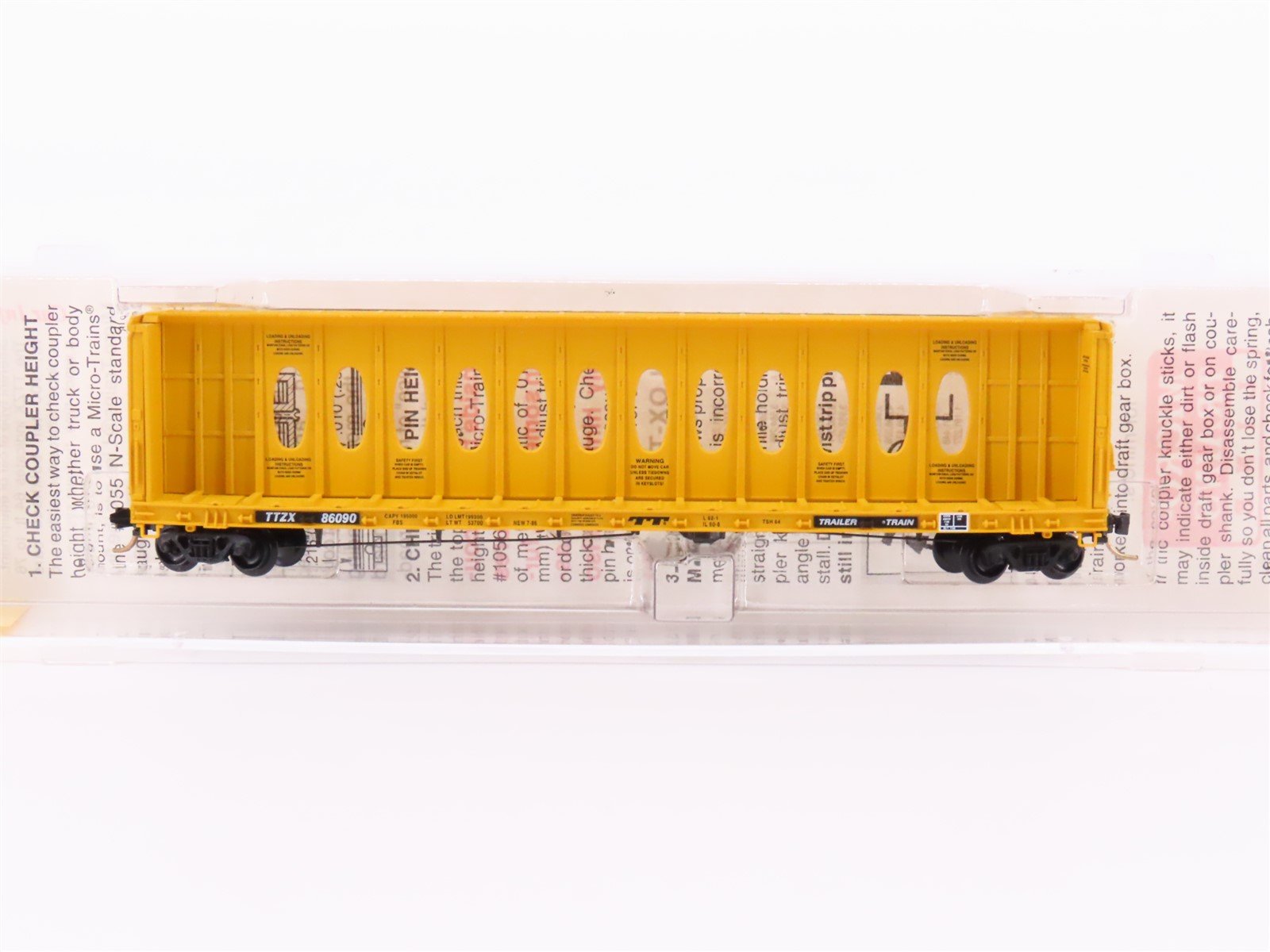 N Micro-Trains MTL 53020 TTZX Trailer Train 60'8" Centerbeam Flat Car #86090