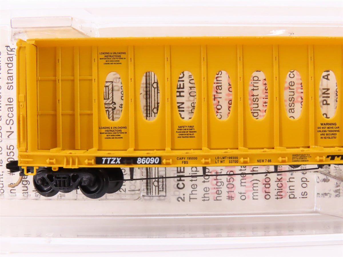 N Micro-Trains MTL 53020 TTZX Trailer Train 60&#39;8&quot; Centerbeam Flat Car #86090