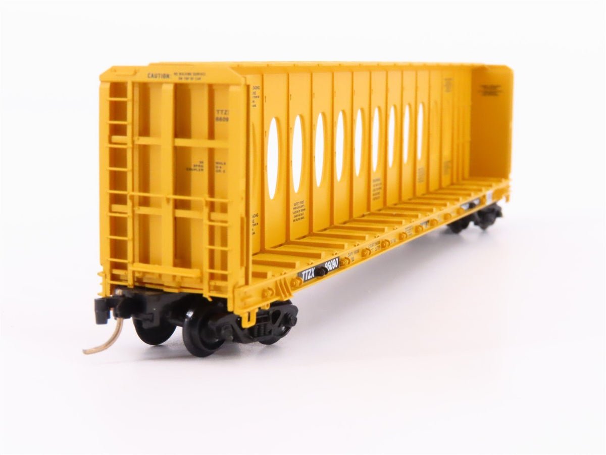 N Micro-Trains MTL 53020 TTZX Trailer Train 60&#39;8&quot; Centerbeam Flat Car #86090