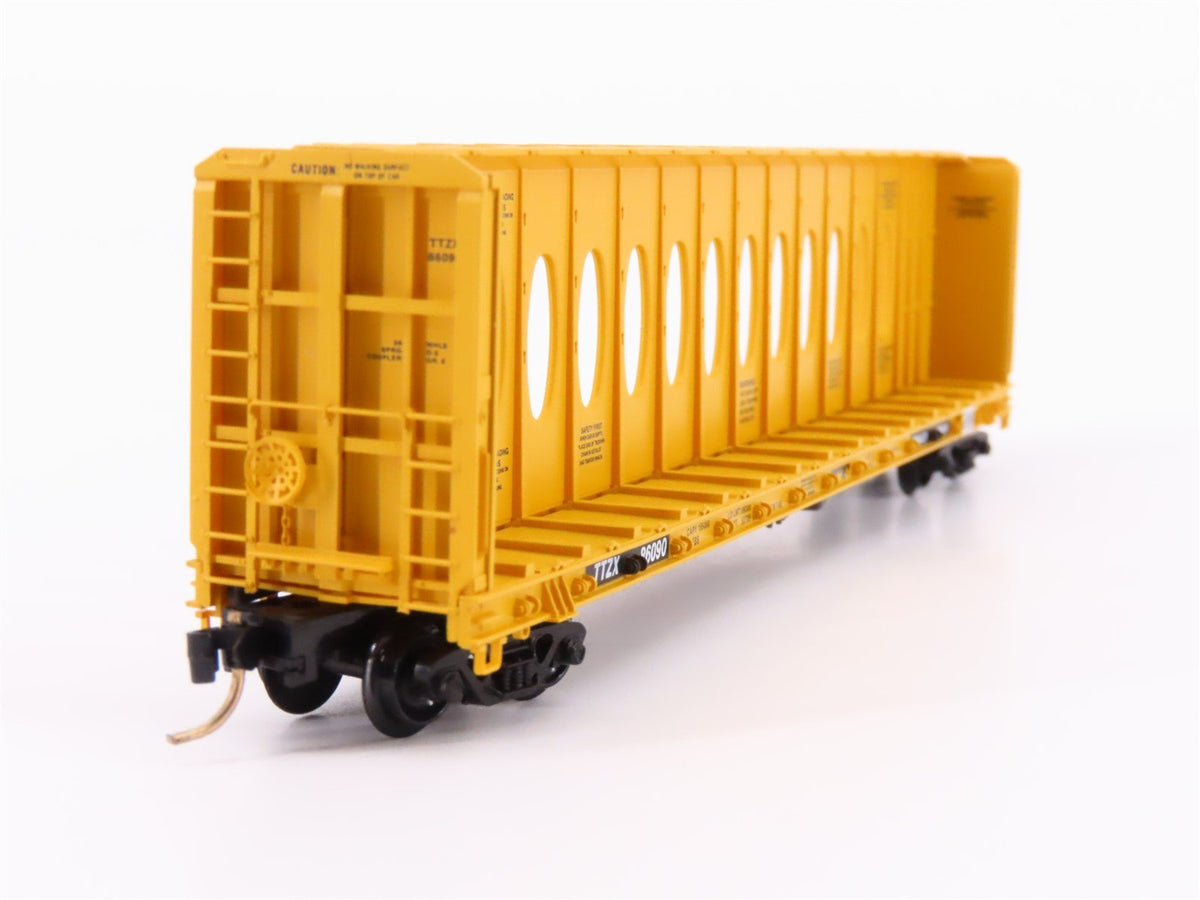 N Micro-Trains MTL 53020 TTZX Trailer Train 60&#39;8&quot; Centerbeam Flat Car #86090