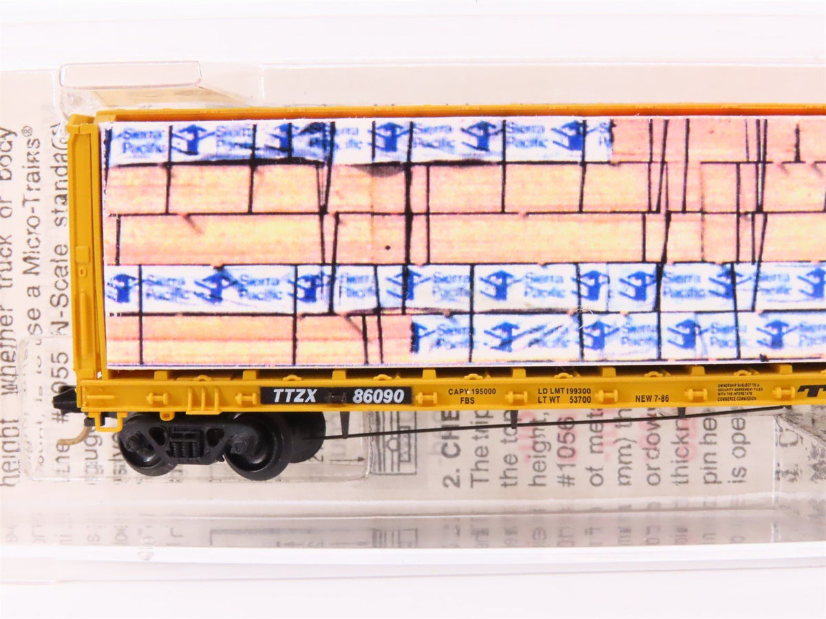 N Micro-Trains MTL 53020 TTZX TTX 60&#39;8&quot; Centerbeam Flat Car w/ Custom Load