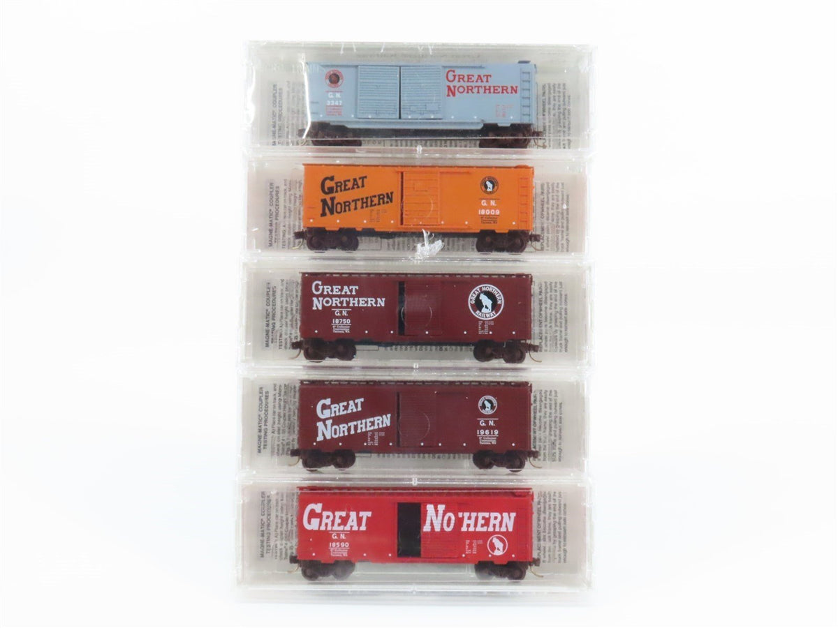 N Scale Micro-Trains MTL NSC GN Great Northern Railway 40&#39; Box Car 5-Pack Sealed