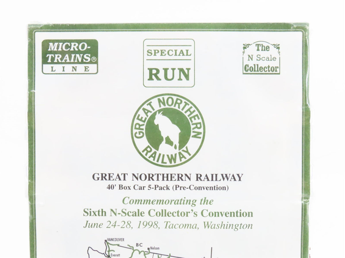 N Scale Micro-Trains MTL NSC GN Great Northern Railway 40&#39; Box Car 5-Pack Sealed