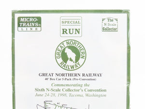 N Scale Micro-Trains MTL NSC GN Great Northern Railway 40' Box Car 5-Pack Sealed