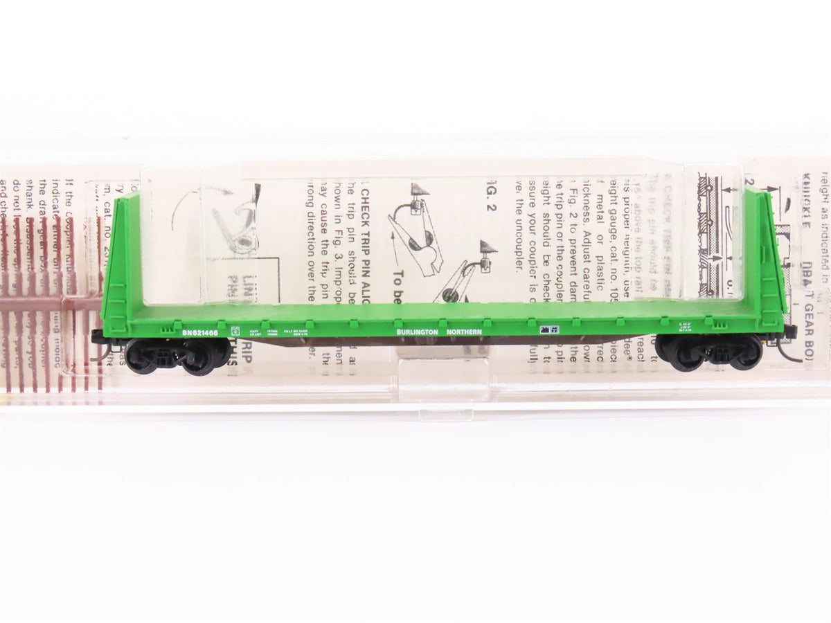 N Scale Kadee Micro-Trains MTL 54010 BN 61&#39;6&quot; Bulkhead Flat Car #621466