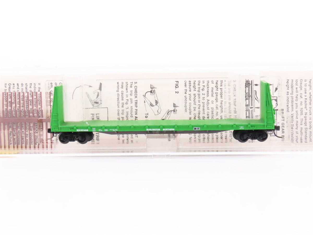 N Scale Kadee Micro-Trains MTL 54010 BN 61&#39;6&quot; Bulkhead Flat Car #621468