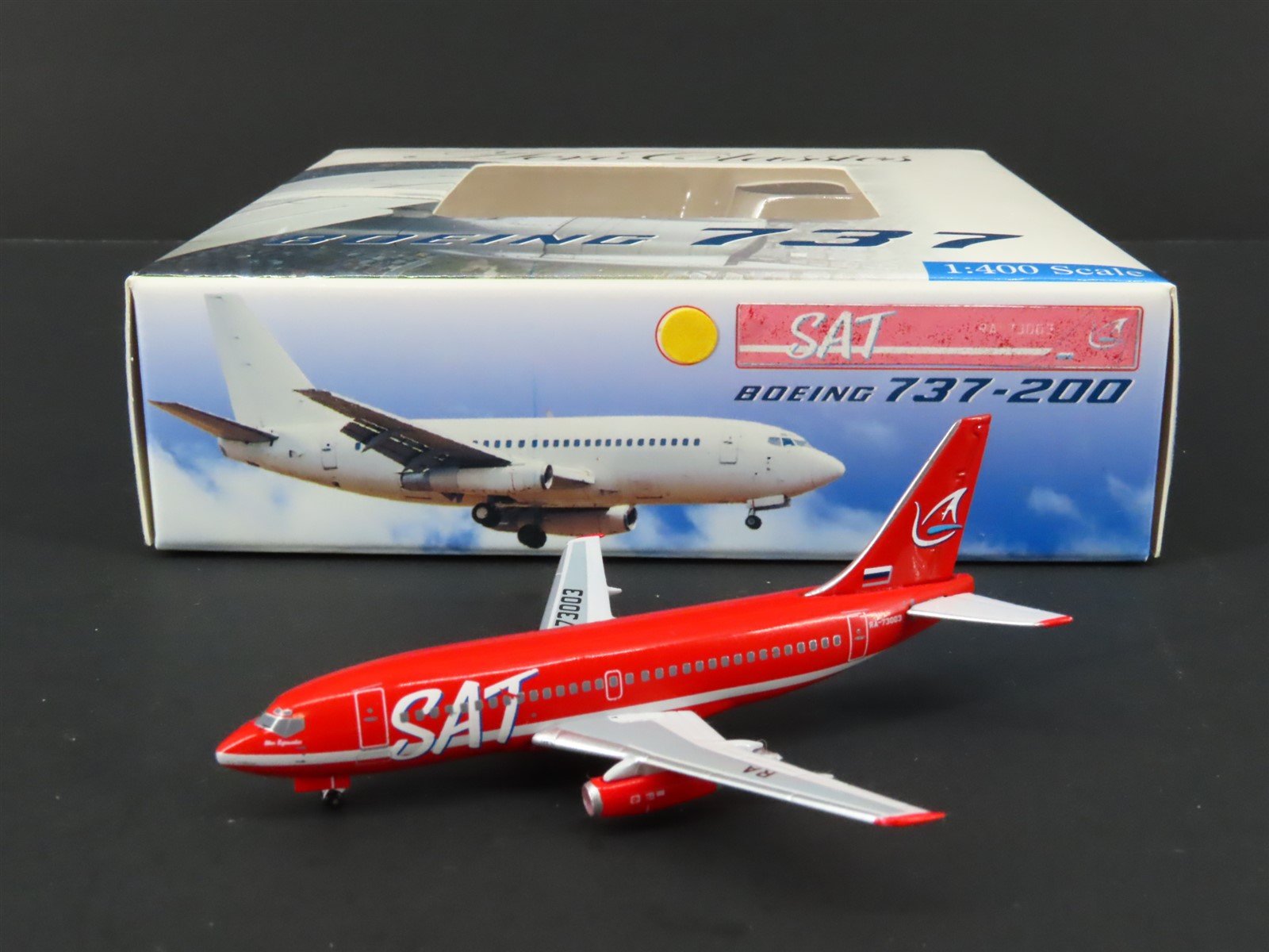 1:400 Scale Aero Classics Die-Cast SAT Airlines EX-Delta Boeing B737 #RA-73003