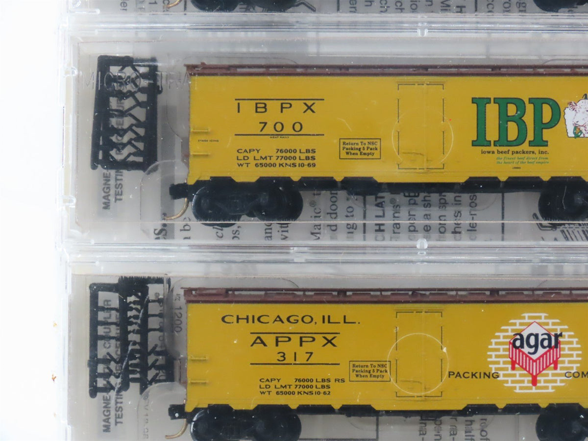 N Scale Micro-Trains MTL NSC Meat Packers 40&#39; Steel Ice Reefer 5-Pack Sealed