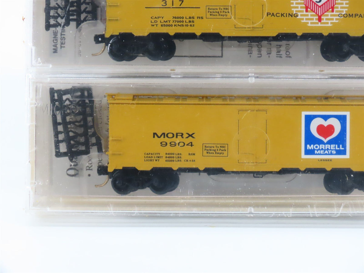 N Scale Micro-Trains MTL NSC Meat Packers 40&#39; Steel Ice Reefer 5-Pack Sealed