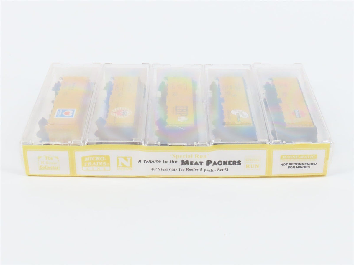 N Scale Micro-Trains MTL NSC Meat Packers 40&#39; Steel Ice Reefer 5-Pack Sealed