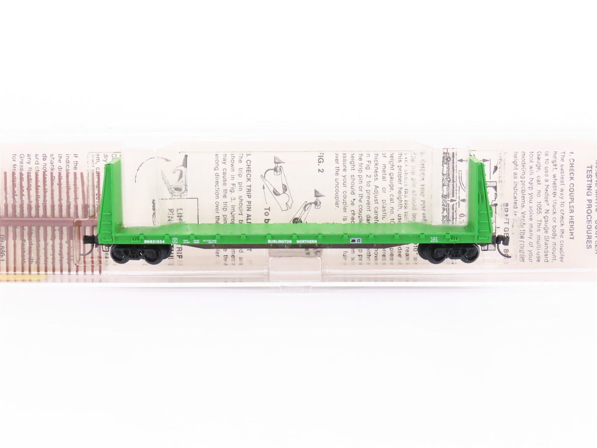 N Scale Kadee Micro-Trains MTL 54010 BN 61&#39;6&quot; Bulkhead Flat Car #621534