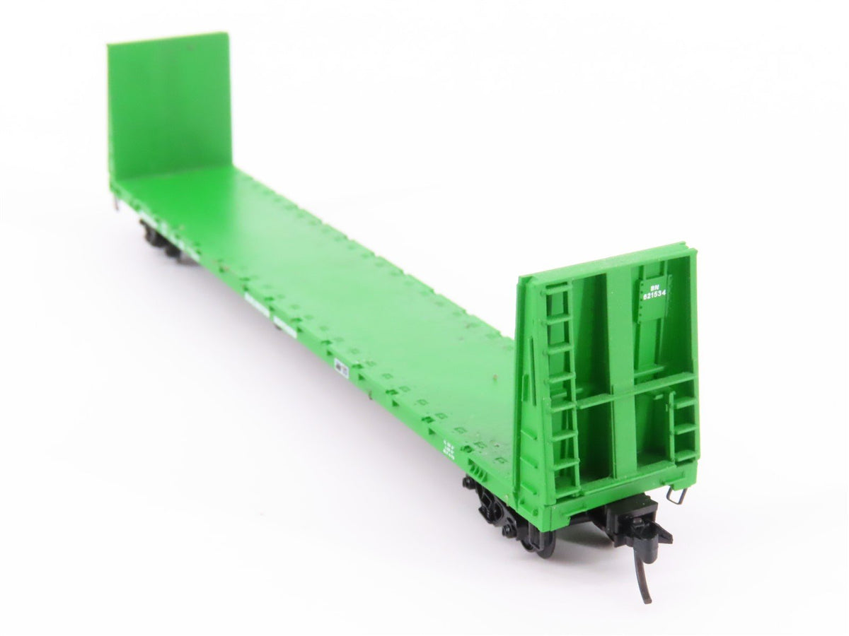 N Scale Kadee Micro-Trains MTL 54010 BN 61&#39;6&quot; Bulkhead Flat Car #621534