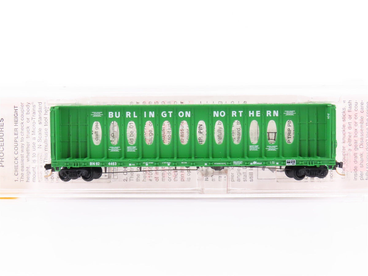 N Micro-Trains MTL 53010 BN Burlington Northern 60&#39; Centerbeam Flat Car #624463