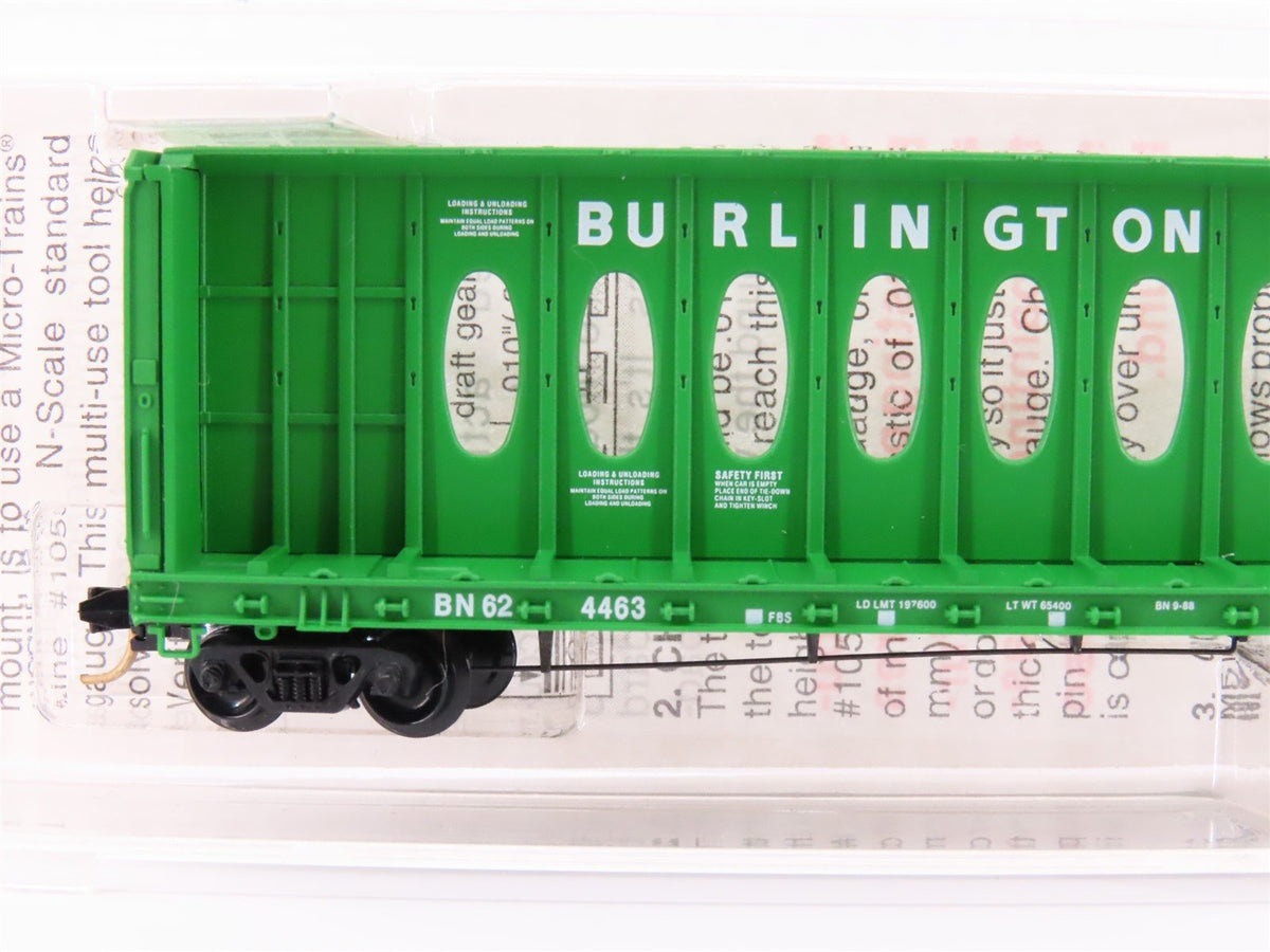 N Micro-Trains MTL 53010 BN Burlington Northern 60&#39; Centerbeam Flat Car #624463