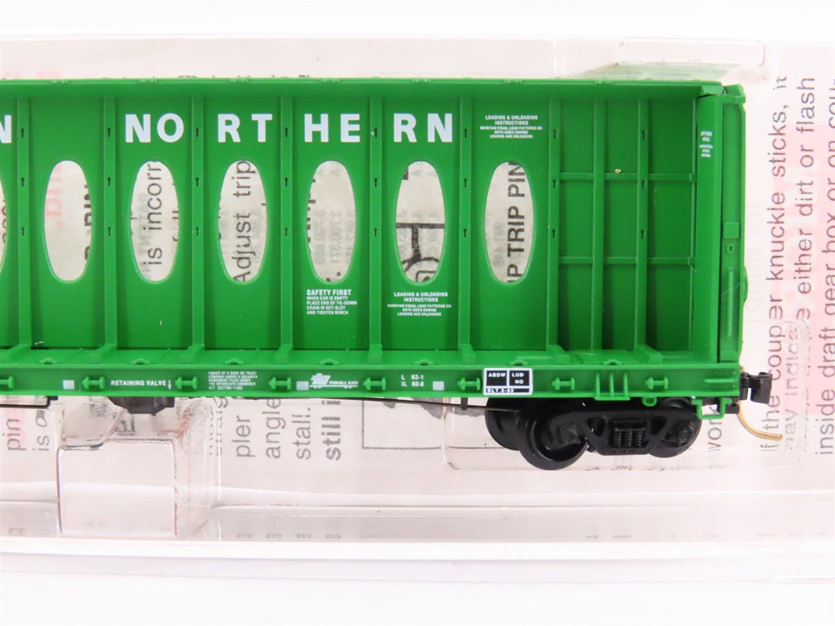 N Micro-Trains MTL 53010 BN Burlington Northern 60&#39; Centerbeam Flat Car #624463