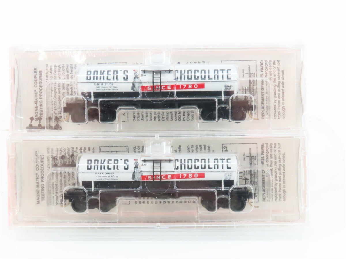 N Scale Micro-Trains MTL GATX Baker&#39;s Chocolate Billboard Tank Car 2-Pack Sealed