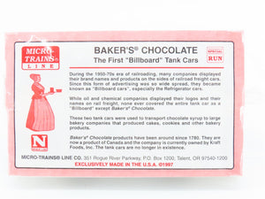 N Scale Micro-Trains MTL GATX Baker's Chocolate Billboard Tank Car 2-Pack Sealed