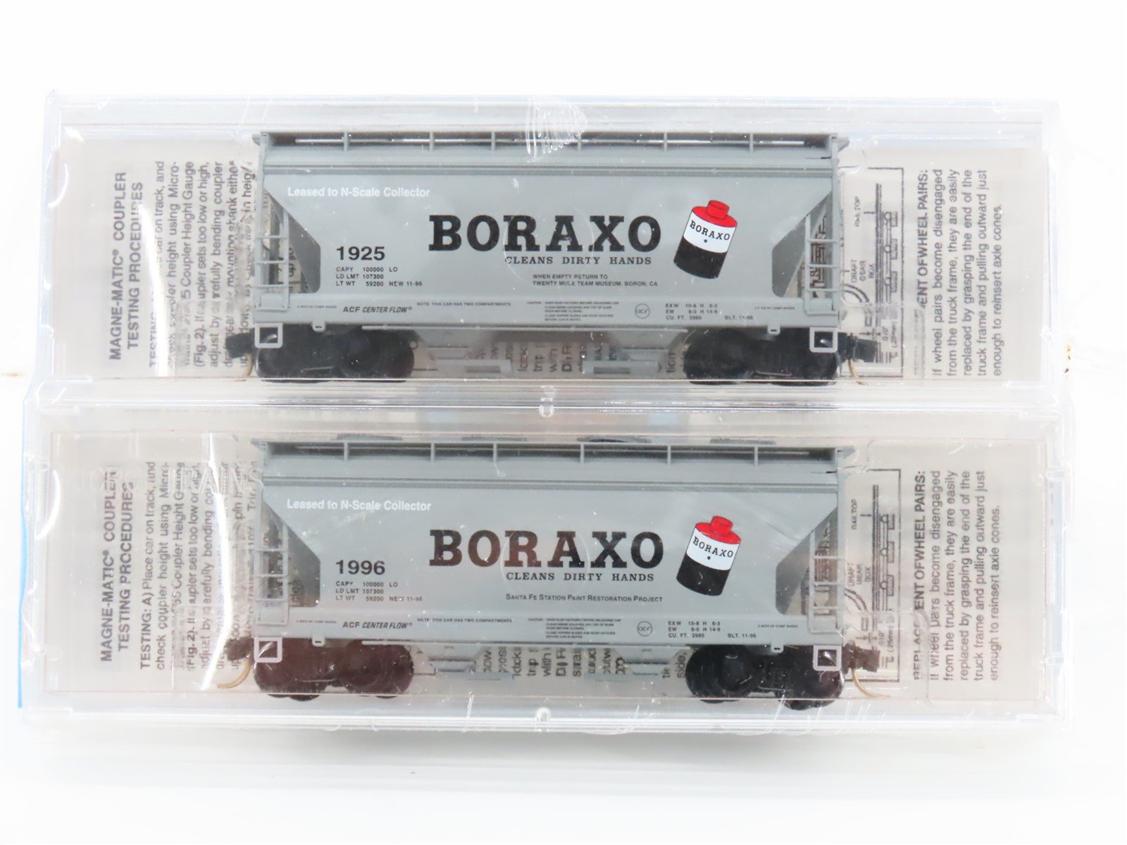 N Scale Micro-Trains MTL NSC #2 Twenty Mule Team Museum Hopper 2-Pack Sealed