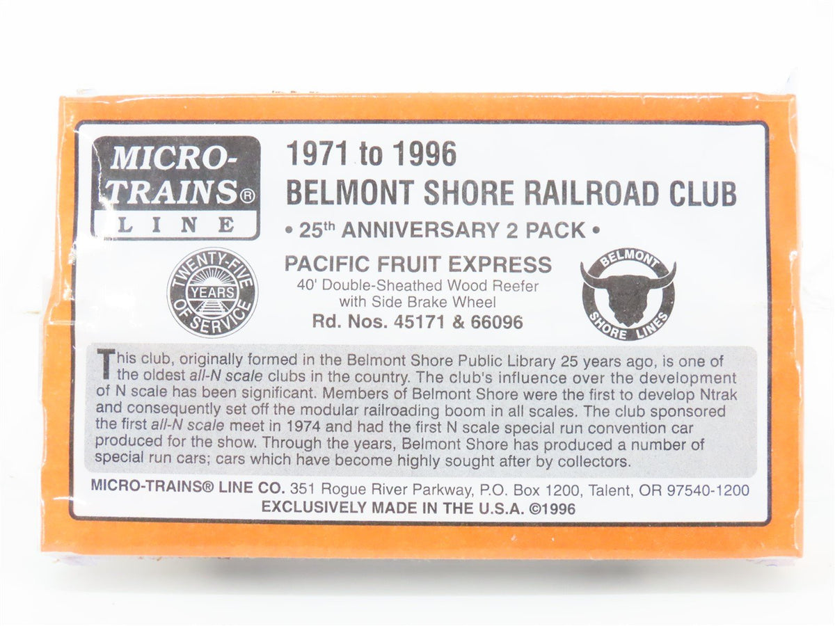 N Scale Micro-Trains MTL PFE Belmont Shore Railroad Club Reefer 2-Pack Sealed