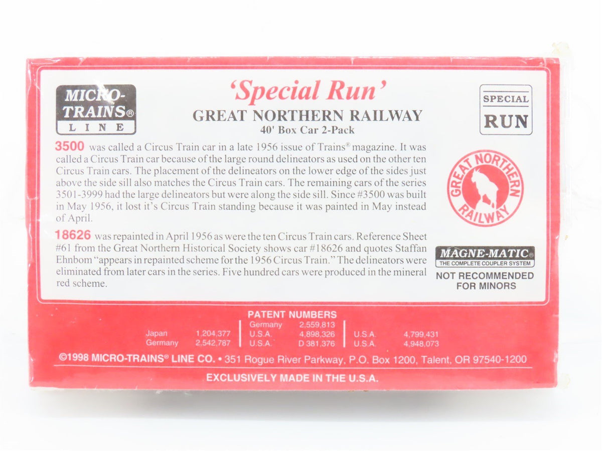 N Scale Micro-Trains MTL Special Run GN Great Northern 40&#39; Box Car 2-Pack Sealed