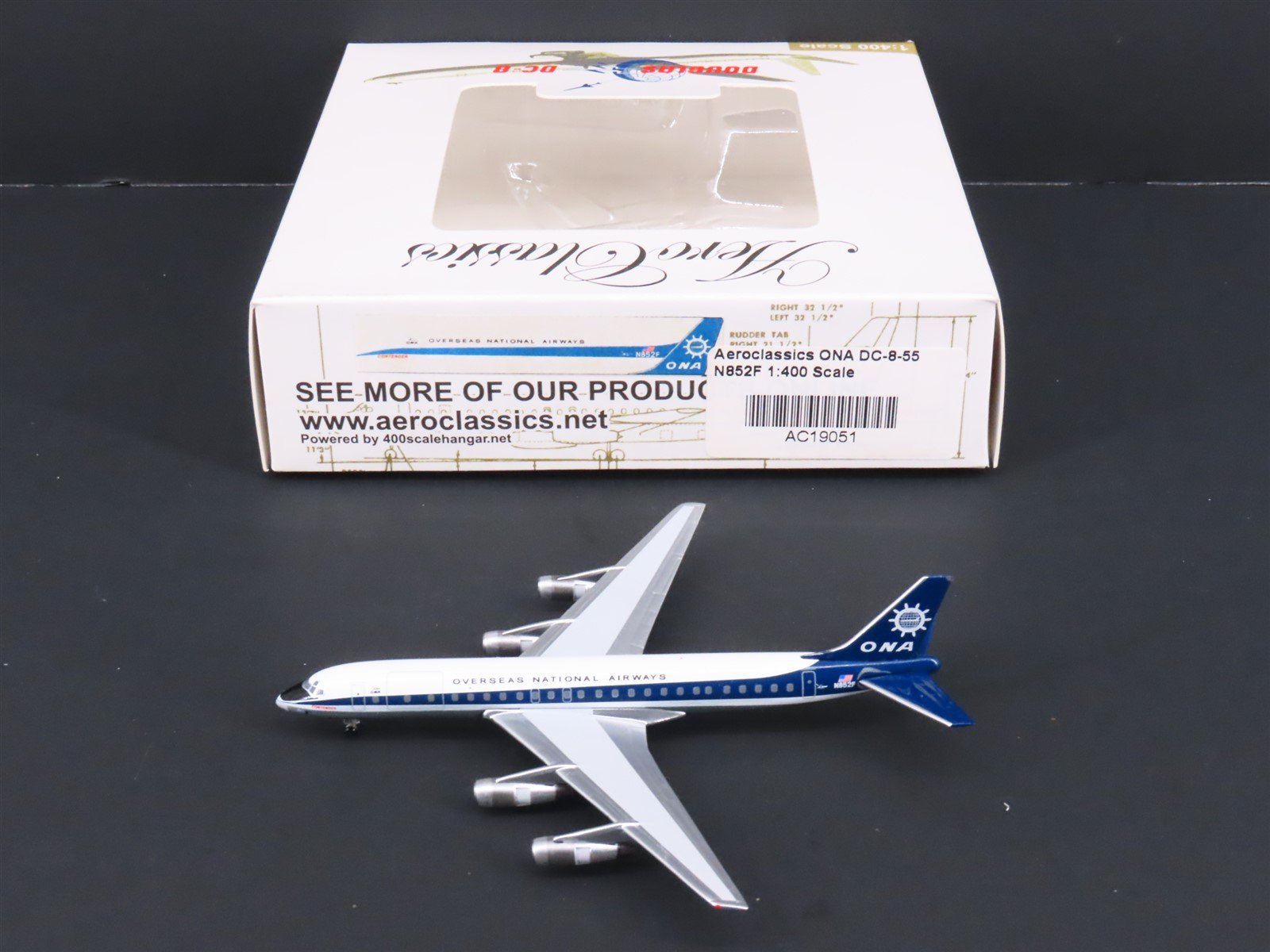 1:400 Aero Classics AC19051 Die-Cast ONA Overseas National Douglas DC-8 Airliner