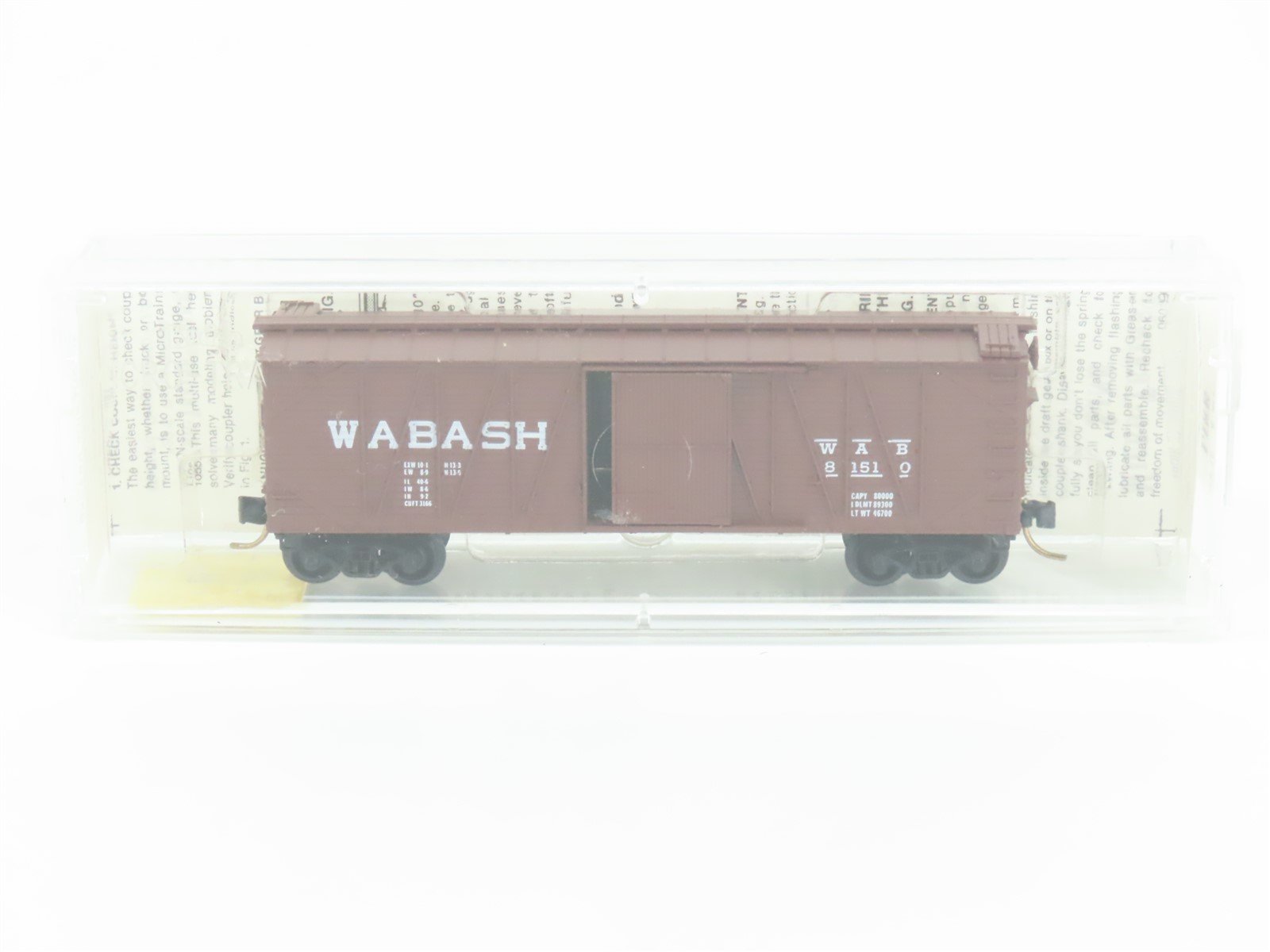 N Scale Kadee Micro-Trains MTL 28050 WAB Wabash 40' Single Door Box Car #81510