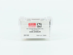 N Scale Micro-Trains MTL 28100 AA Ann Arbor 40' Single Door Box Car #73835
