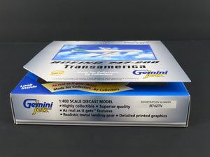 1:400 Scale Gemini Jets Die-Cast Transamerica Boeing B747-200 Airliner #N742TV