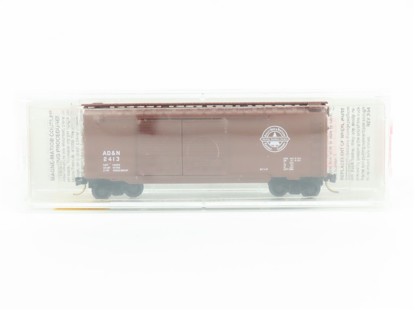 N Scale Micro-Trains MTL 23240 AD&N Ashley Drew & Northern 40' Box Car #2413