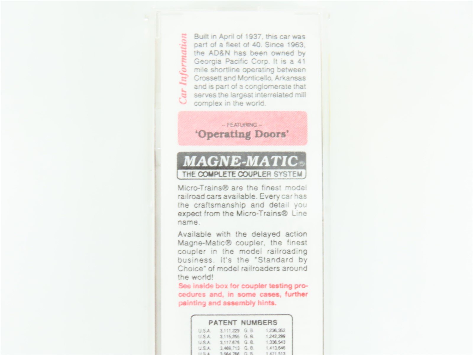 N Scale Micro-Trains MTL 23240 AD&N Ashley Drew & Northern 40' Box Car #2413