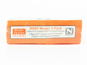 N Scale Micro-Trains MTL 94102 BNSF Merger Center Flow Hopper 2-Pack Sealed