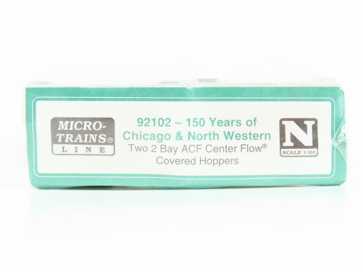 N Micro-Trains MTL 92102 CNW Chicago &amp; North Western 2-Bay Hopper 2-Pack Sealed