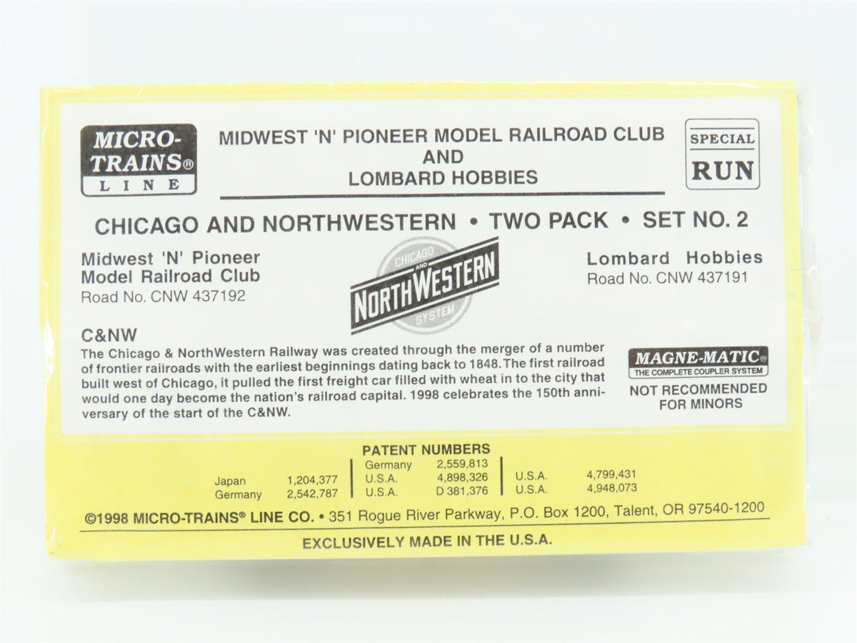 N Micro-Trains MTL Midwest &#39;N&#39; Pioneer/Lombard Hobbies #2 CNW Hopper 2-Pack