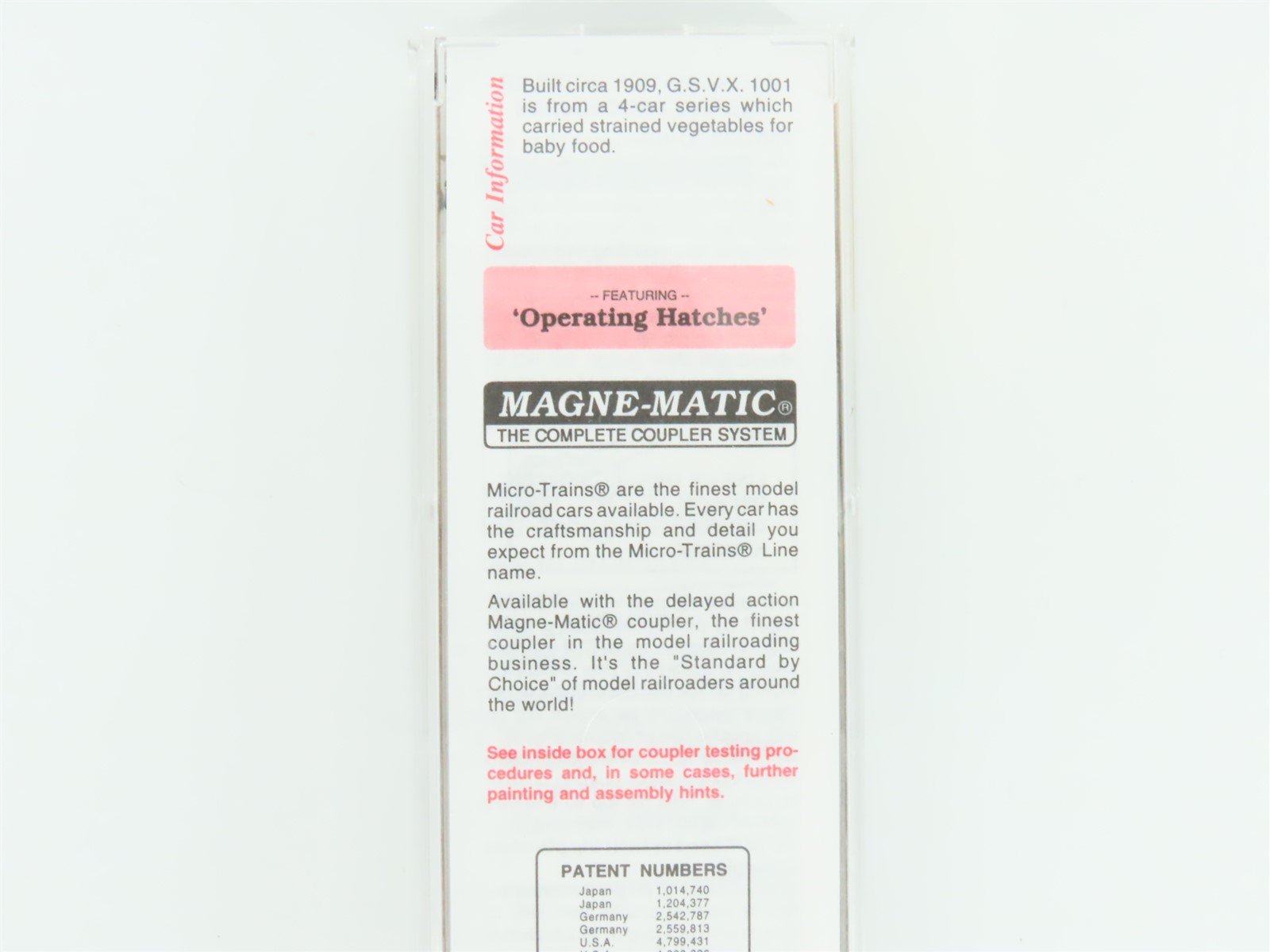 N Scale Micro-Trains MTL 49330 GSVX Gerber Products Company 40' Reefer #1001