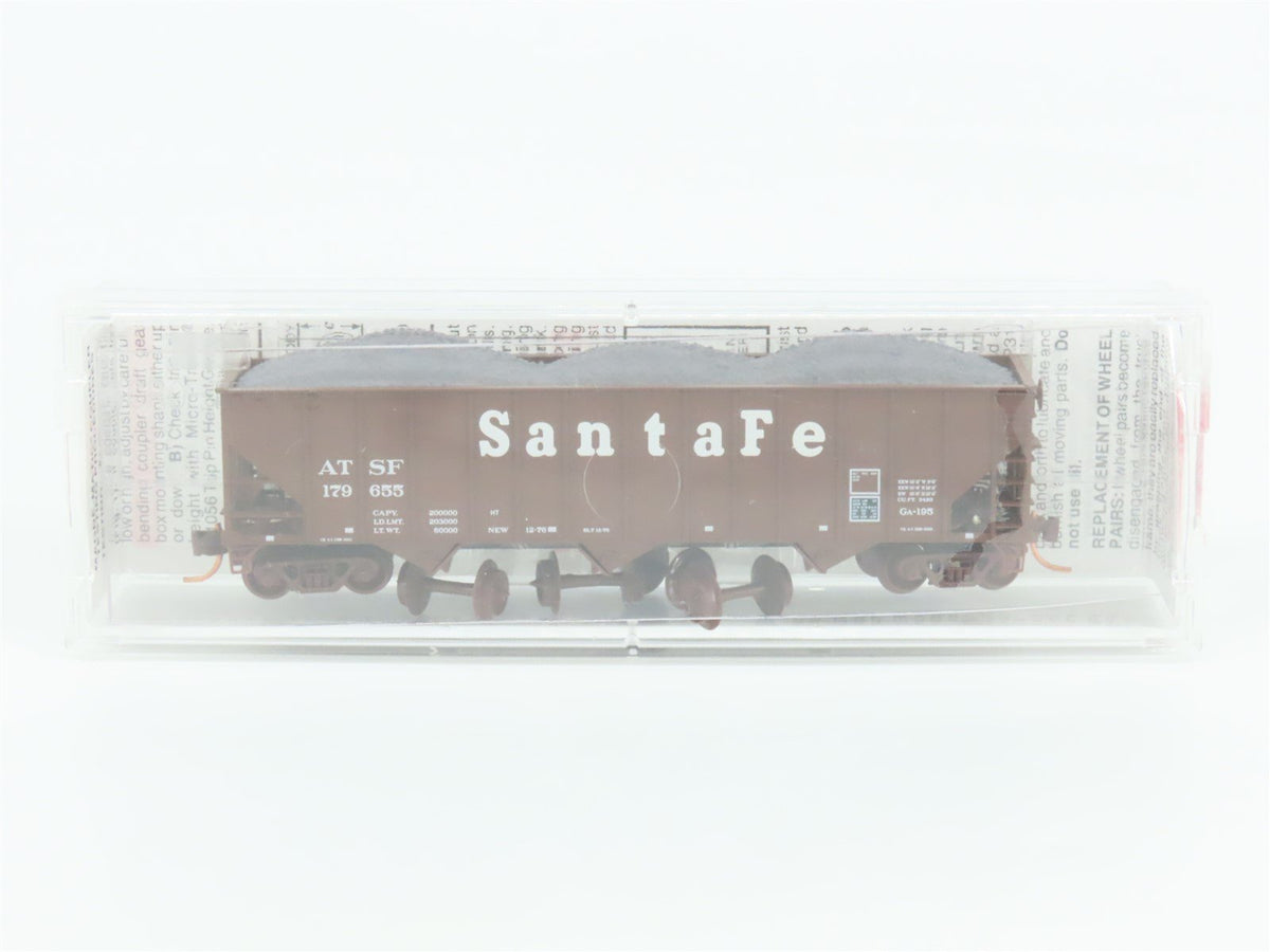 N Scale Micro-Trains MTL 108120.1 ATSF Santa Fe 3-Bay Hopper #179655 w/ Load