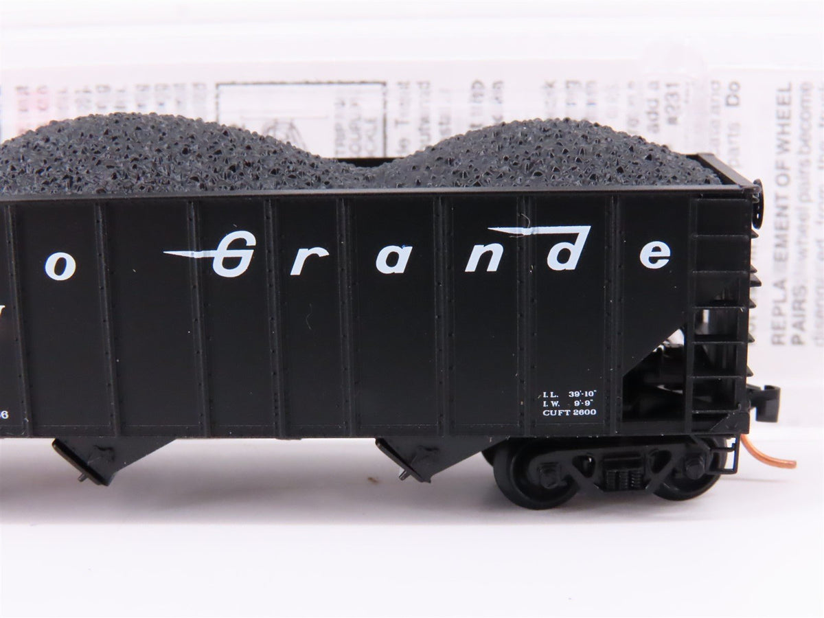 N Scale Micro-Trains MTL 108060 D&amp;RGW Rio Grande 3-Bay Hopper #14689 w/ Load