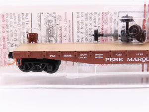 N Scale Micro-Trains MTL 45260 PM Pere Marquette Railroad 50' Flat Car #1668