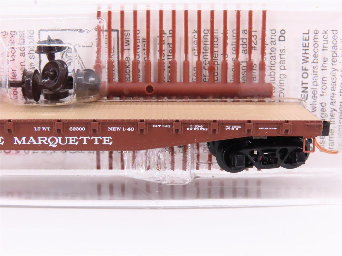 N Scale Micro-Trains MTL 45260 PM Pere Marquette Railroad 50&#39; Flat Car #1668