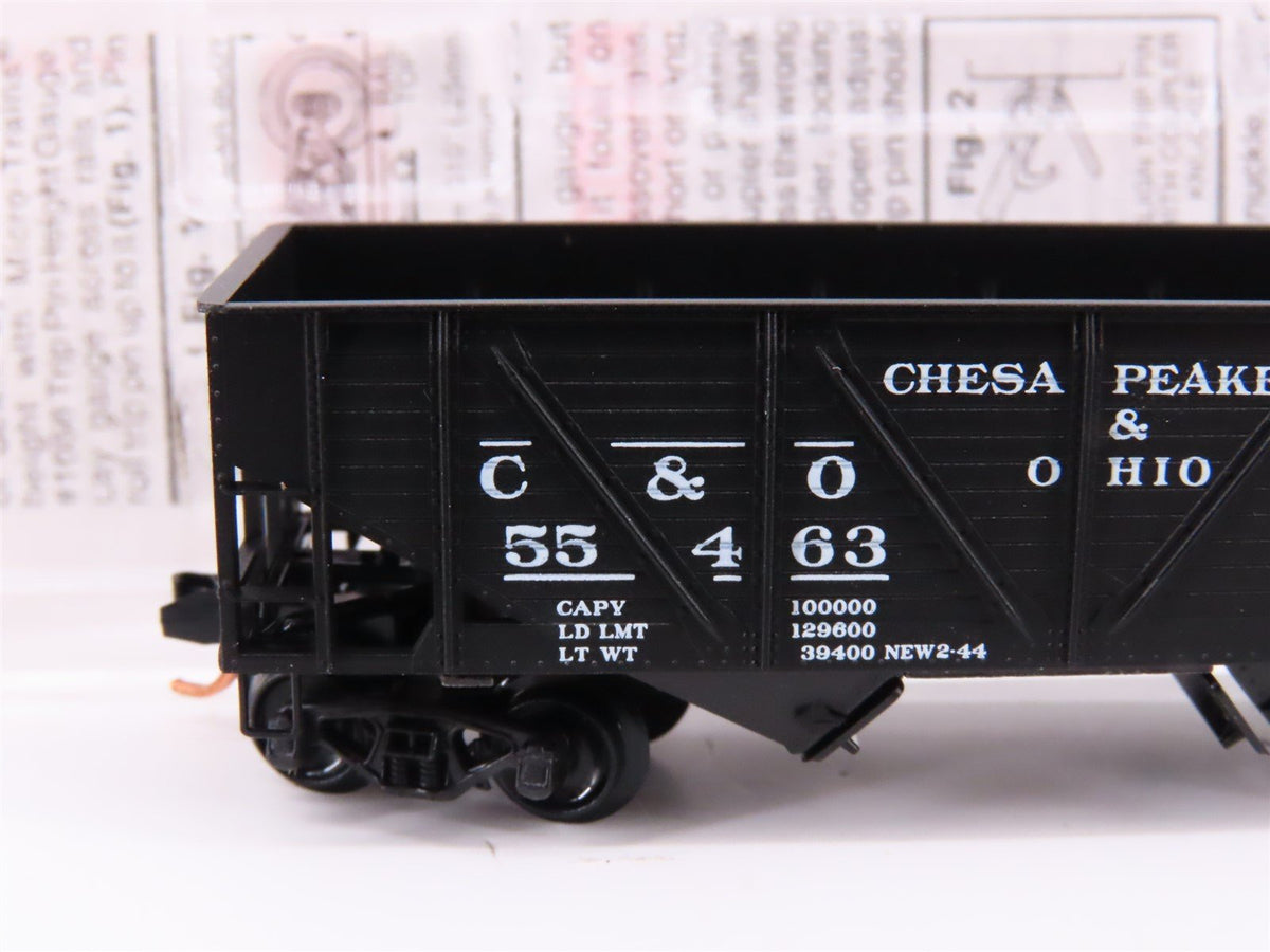 N Scale Micro-Trains MTL 57070 C&amp;O Chesapeake &amp; Ohio 2-Bay Hopper #55463