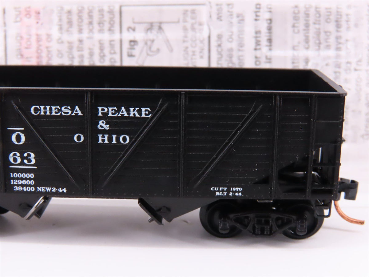 N Scale Micro-Trains MTL 57070 C&amp;O Chesapeake &amp; Ohio 2-Bay Hopper #55463