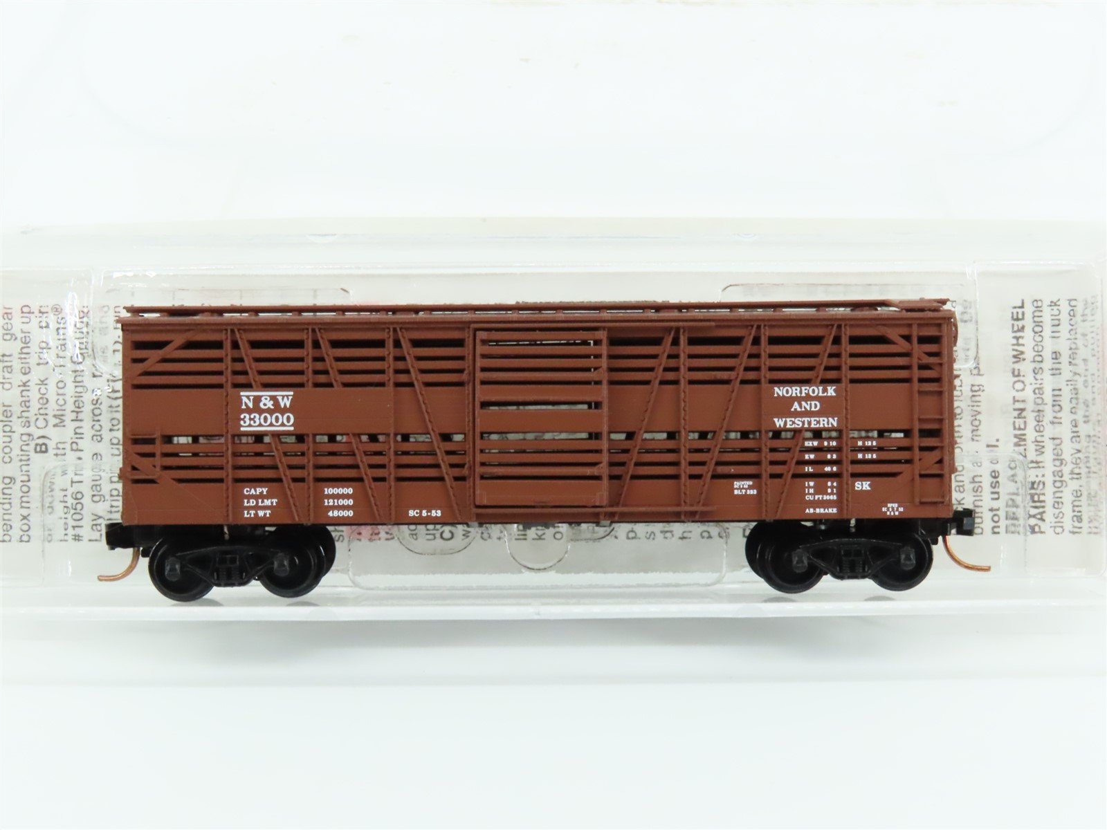 N Scale Micro-Trains MTL 35150 N&W Norfolk & Western 40' Stock Car #33000