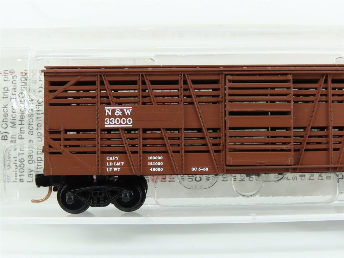 N Scale Micro-Trains MTL 35150 N&amp;W Norfolk &amp; Western 40&#39; Stock Car #33000