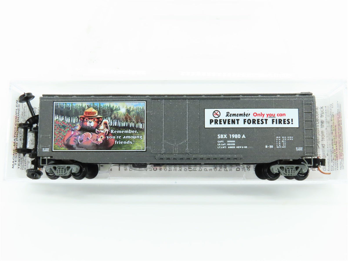 N Scale Micro-Trains MTL 03200404 SBX Smokey Bear Forest Fire 50&#39; Box Car #1980A